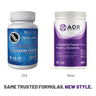 AOR L-Glutamine Powder Label
