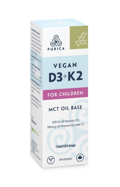 Purica Children's Vegan D3+K2, 15mL Dropper