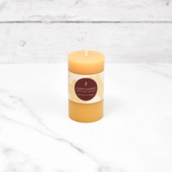 Honey Candles® Round Natural Beeswax Small Pillar Candle, 3.5 Inch