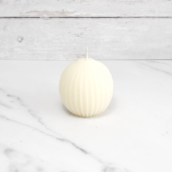 Honey Candles® Pearl Beeswax Fluted Sphere Candle