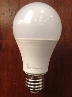 Pure-Light® LED A19 60W Bulb, Non-Dimmable