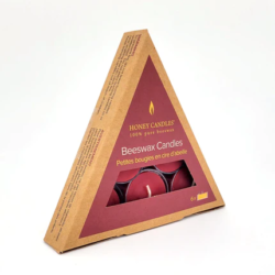 Honey Candles® Triangle Burgundy Beeswax Tealight Candles - 6 Pack