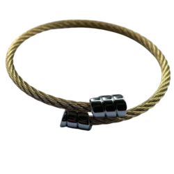Mystech Cable Expanding 7.83Hz Bracelet Thin - Gold