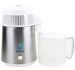 MegaHome Stainless Steel Countertop Water Distiller, White with Plastic Jug