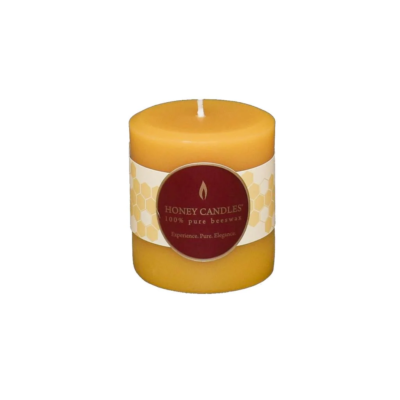 Honey Candles® Round Natural Beeswax Pillar Candle, 3 Inch
