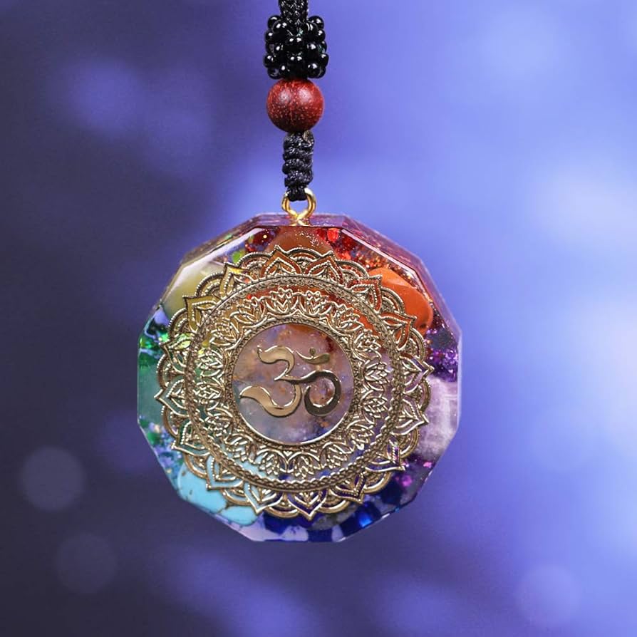 Orgone Pendant OM Sacred Geometry Clear – trianglehealing