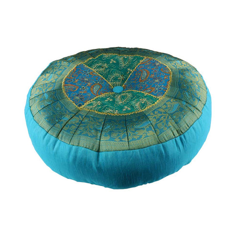 Meditation Cushion Round 16" Blue Agra