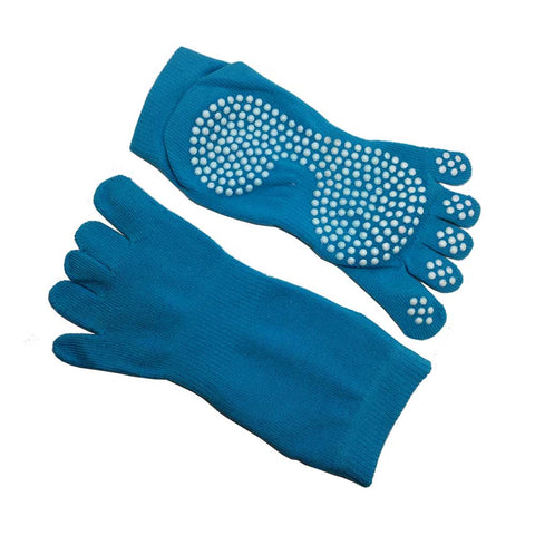 Sky Blue Yoga Toe Socks (Anti-Slip)