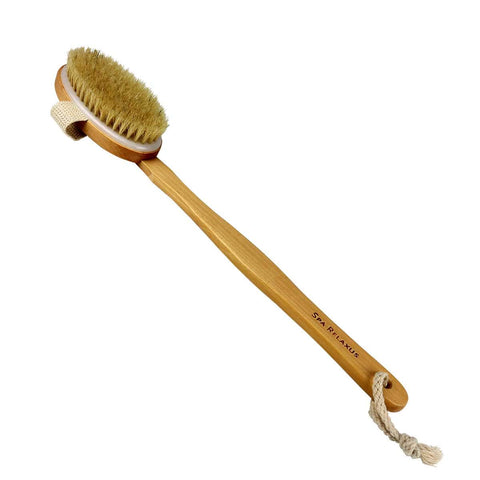 Spa Bath Brush w/Handle Natural Bristle