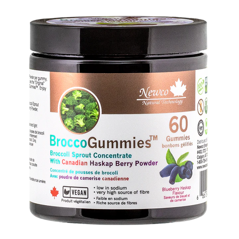NewCo BroccoGummies Blueberry Haskap, 60 Gummies