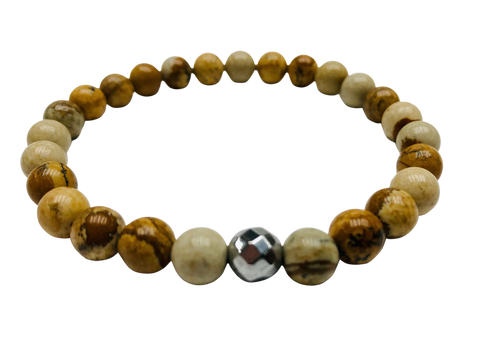 SALE!! MYSTECH - Fancy Petrified Wood Stretch Bracelet 7.83Hz Level 2