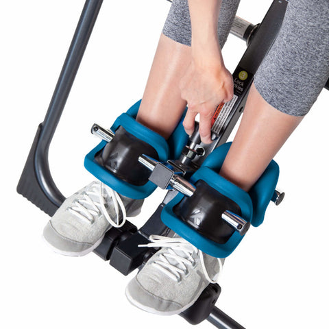 Close up of ankle locking mechanism Teeter FitSpine X1 Inversion Table