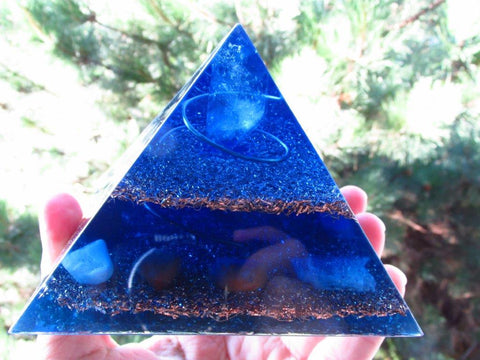 Blue Orgone Pyramid