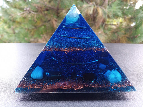 Blue Orgone Pyramid