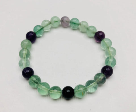 MT Rainbow Fluorite Stretch Bracelet 7.83Hz Level 2