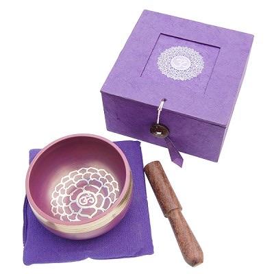 Tibetan Crown Chakra Singing Bowl Gift Set with Baton