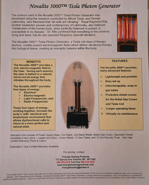 Novo 3000 Tesla Photon Generator
