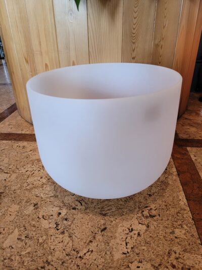 Root Chakra Quartz Crystal Frosted Singing Bowl, Note C, 12"