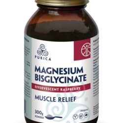 Purica Effervescent Raspberry Magnesium Bisglycinate, 300g,