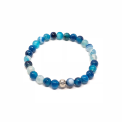 Mystech Mineral Stretch 7.83Hz Bracelet — Blue Banded Agate